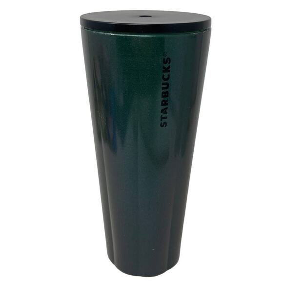 Starbucks Christmas 2021 Stainless Steel Metallic Sparkle Green Tumbler C 24 Oz - Picture 1 of 7